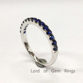 2mm Half Eternity Sapphire September Birthstone Band - Lord of Gem Rings