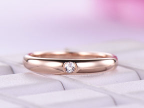 2mm Wedding Ring with Gemstone 14K Gold - Lord of Gem Rings