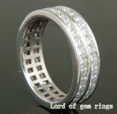 3.08ct Double Row Princess Diamond Wedding Ring - Lord of Gem Rings