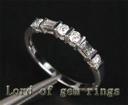 .39ct Channel-Set Baguette Diamond Bar Ring Half Eternity