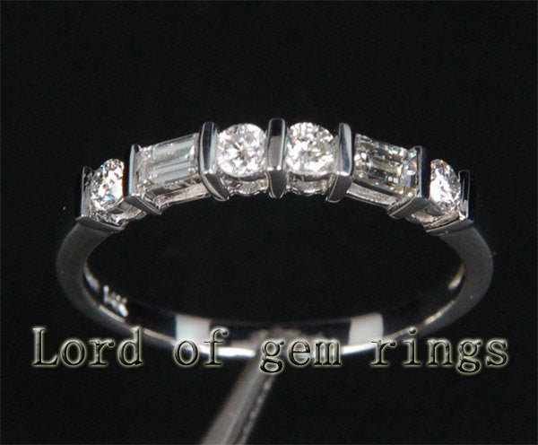 .39ct Channel-Set Baguette Diamond Bar Ring Half Eternity - Lord of Gem Rings