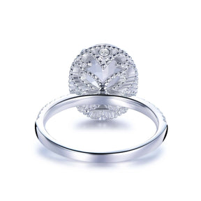 3ct Oval Morganite Engagement Ring Diamond Halo Milgrain under Gallery - Lord of Gem Rings