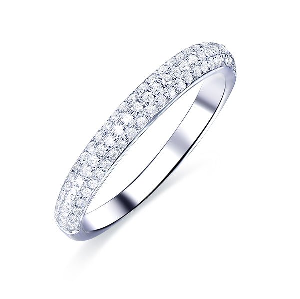 .3CT Triple Row Diamond Half Eternity Wedding Band - Lord of Gem Rings