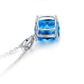 4.15ct Cushion Topaz 18k White Gold Necklace - Lord of Gem Rings