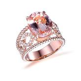 4.5ct Morganite Diamond Twisted Infinity Love Ring - Lord of Gem Rings