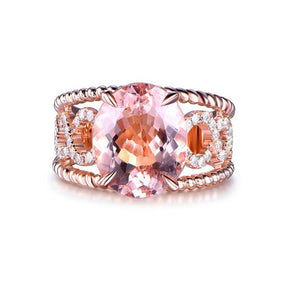 4.5ct Morganite Diamond Twisted Infinity Love Ring - Lord of Gem Rings