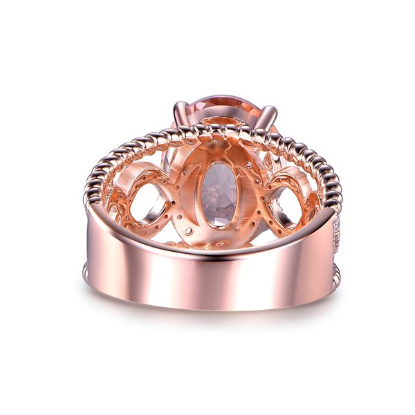 4.5ct Morganite Diamond Twisted Infinity Love Ring - Lord of Gem Rings