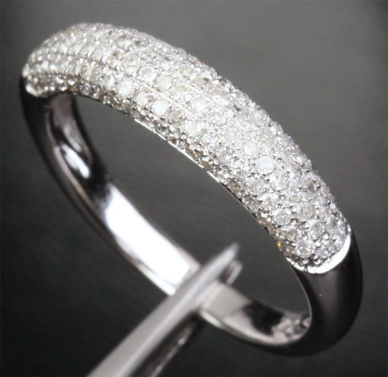 .45ctw Multi-Row Diamond Wedding Band 14K White Gold - Lord of Gem Rings