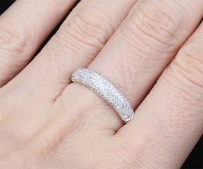 .45ctw Multi-Row Diamond Wedding Band 14K White Gold - Lord of Gem Rings