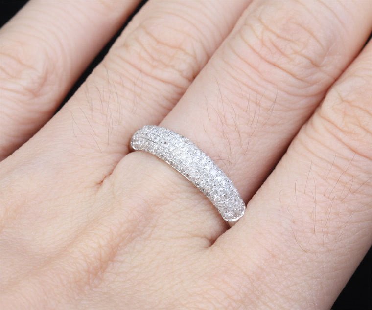 .45ctw Multi-Row Diamond Wedding Band 14K White Gold - Lord of Gem Rings