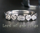 5 Heart Diamond Wedding Band 14K White Gold - Lord of Gem Rings