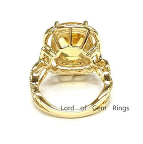 5.5ct Cushion Citrine Diamond Double Halo Infinity Ring - Lord of Gem Rings