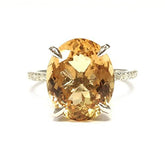 5ct Oval Citrine Diamond Engagement Ring 14K White Gold - Lord of Gem Rings