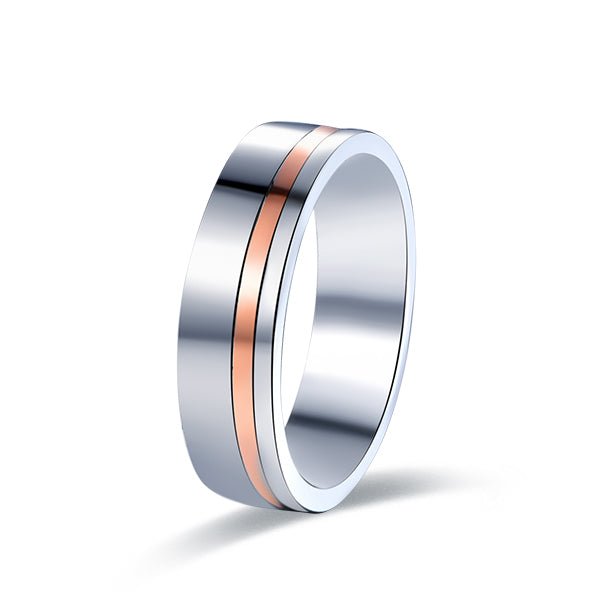 5mm Engravable 18K Two Tone Gold Men's Wedding Ring