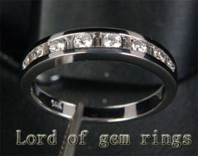 .71CT Channel Set Baguette and Round Diamond Bar Ring Half Eternity - Lord of Gem Rings