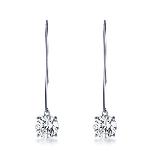 7.2ct Moissanite Drop Earrings 10k Gold