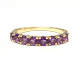 8-Stone U-Prong Amethyst February Birthstone Band - Lord of Gem Rings