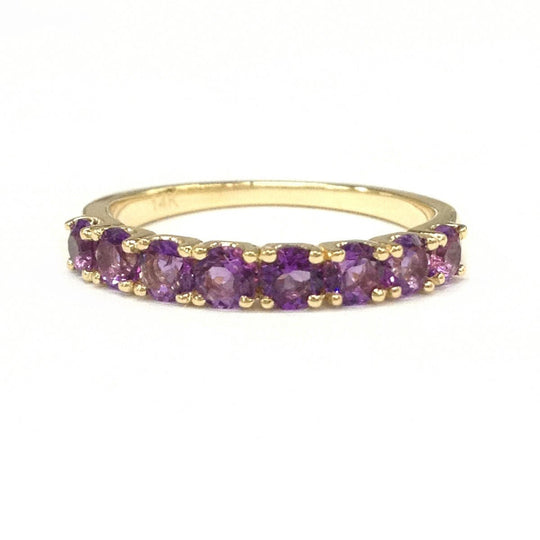 8-Stone U-Prong Amethyst February Birthstone Band
