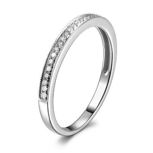 Aeon Vintage Style Pave-Set Diamond Wedding Band with Milgrain