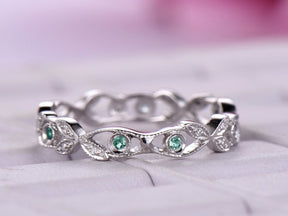 Alexandrite Diamond Leaf Vine June Birthstone Band - Lord of Gem Rings