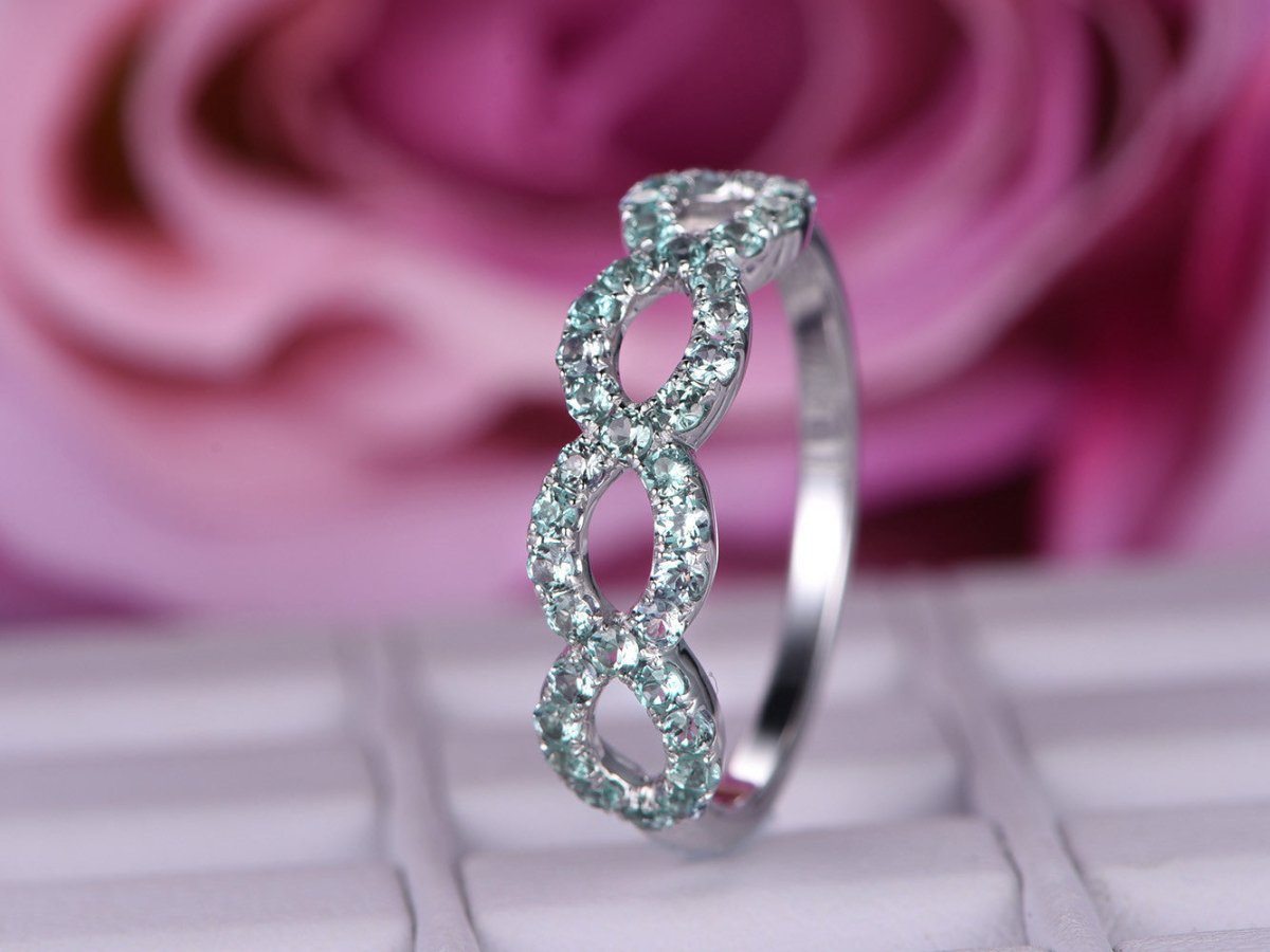 Alexandrite Infinity Love Half Eternity June Birthstone Band - Lord of Gem Rings