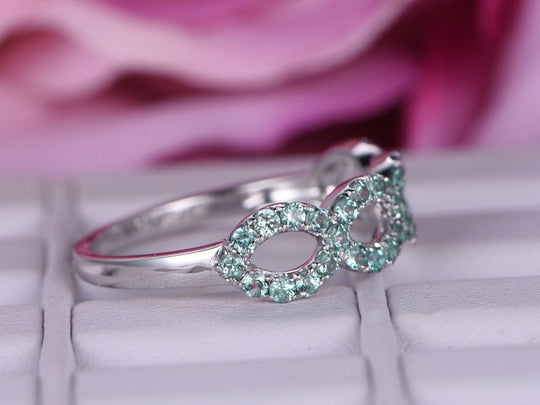 Alexandrite Infinity Love Half Eternity June Birthstone Band