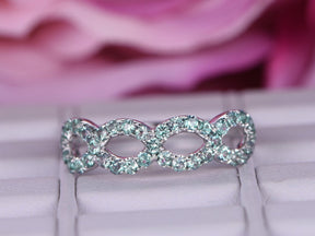 Alexandrite Infinity Love Half Eternity June Birthstone Band - Lord of Gem Rings