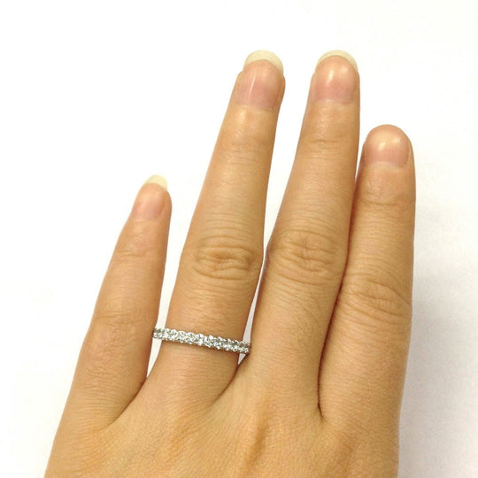 Aquamarine March Birthstone Band 3/4 Eternity Ring