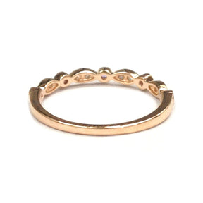 Art Deco Amethyst Diamond February Birthstone Band 14K Rose Gold - Lord of Gem Rings