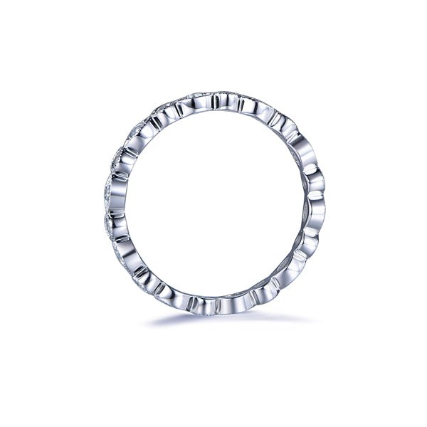 Art Deco Antique Bezel - Set Moissanite Eternity Wedding Band - Lord of Gem Rings