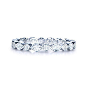Art Deco Antique Bezel - Set Moissanite Eternity Wedding Band - Lord of Gem Rings