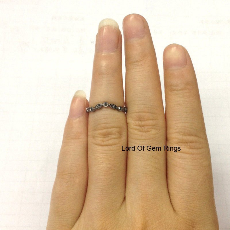 Art Deco Black Diamond Chevron Wedding Band - Lord of Gem Rings