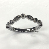 Art Deco Black Diamond Chevron Wedding Band - Lord of Gem Rings