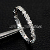 Art Deco Brilliant Diamond Stackable Milgrain Eternity Wedding Band - Lord of Gem Rings