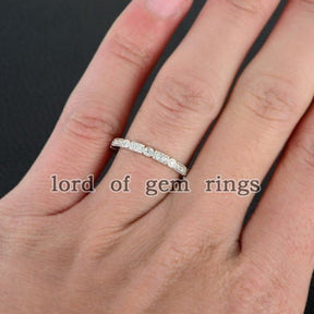 Art Deco Brilliant Diamond Stackable Milgrain Eternity Wedding Band - Lord of Gem Rings