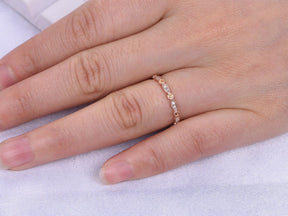 Art Deco Champagne White Diamond Wedding Band Half Eternity - Lord of Gem Rings