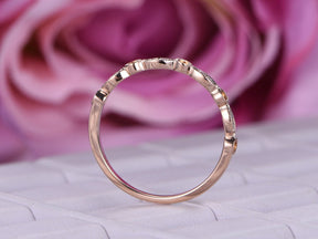 Art Deco Champagne White Diamond Wedding Band Half Eternity - Lord of Gem Rings