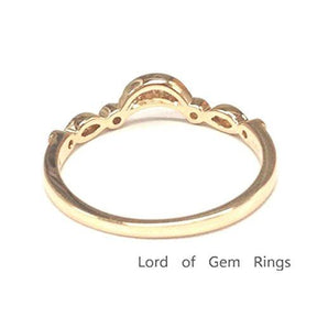 Art Deco Diamond Crescent Wedding Band 14K Gold - Lord of Gem Rings