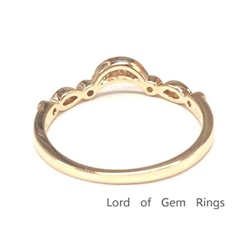 Art Deco Diamond Crescent Wedding Band 14K Gold - Lord of Gem Rings