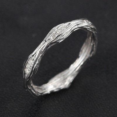 Art Deco Diamond Hand Crafted Twig Eternity Wedding Band - Lord of Gem Rings