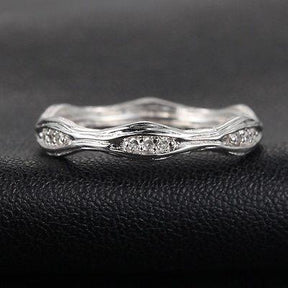 Art Deco Diamond Hand Crafted Twig Eternity Wedding Band - Lord of Gem Rings