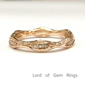 Art Deco Diamond Hand Crafted Twig Eternity Wedding Band - Lord of Gem Rings