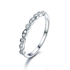 Art Deco Diamond Milgrain Half Eternity Wedding Band - Lord of Gem Rings