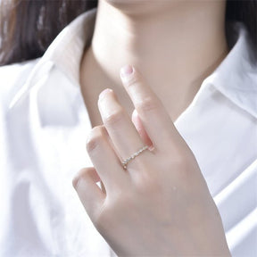 Art Deco Diamond Milgrain Half Eternity Wedding Band - Lord of Gem Rings
