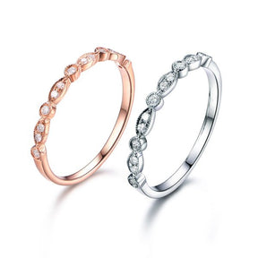 Art Deco Diamond Milgrain Half Eternity Wedding Band - Lord of Gem Rings