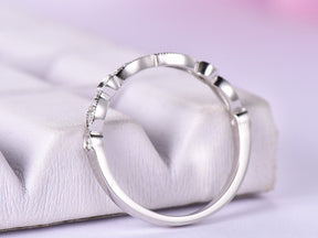 Art Deco Diamond Symmetrical Marquise and Dot Wedding Band - Lord of Gem Rings