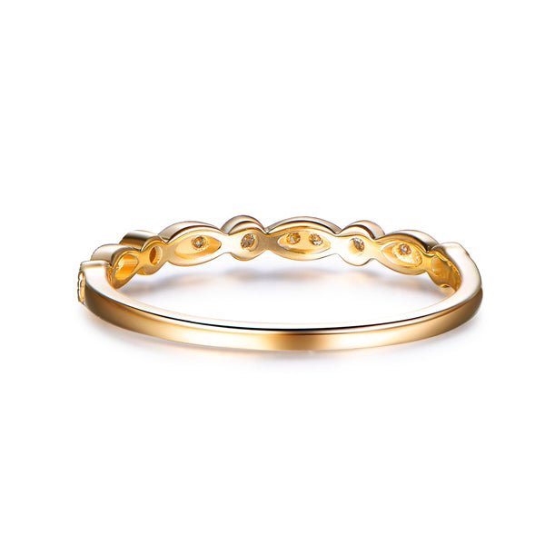 Art Deco Diamond Wedding Band 14K Yellow Gold - Lord of Gem Rings