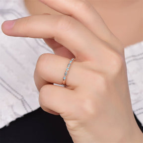 Art Deco London Blue Topaz Wedding Band December Birthstone Band - Lord of Gem Rings