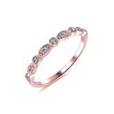 Art Deco London Blue Topaz Wedding Band December Birthstone Band - Lord of Gem Rings