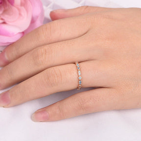 Art Deco London Blue Topaz Wedding Band December Birthstone Band - Lord of Gem Rings